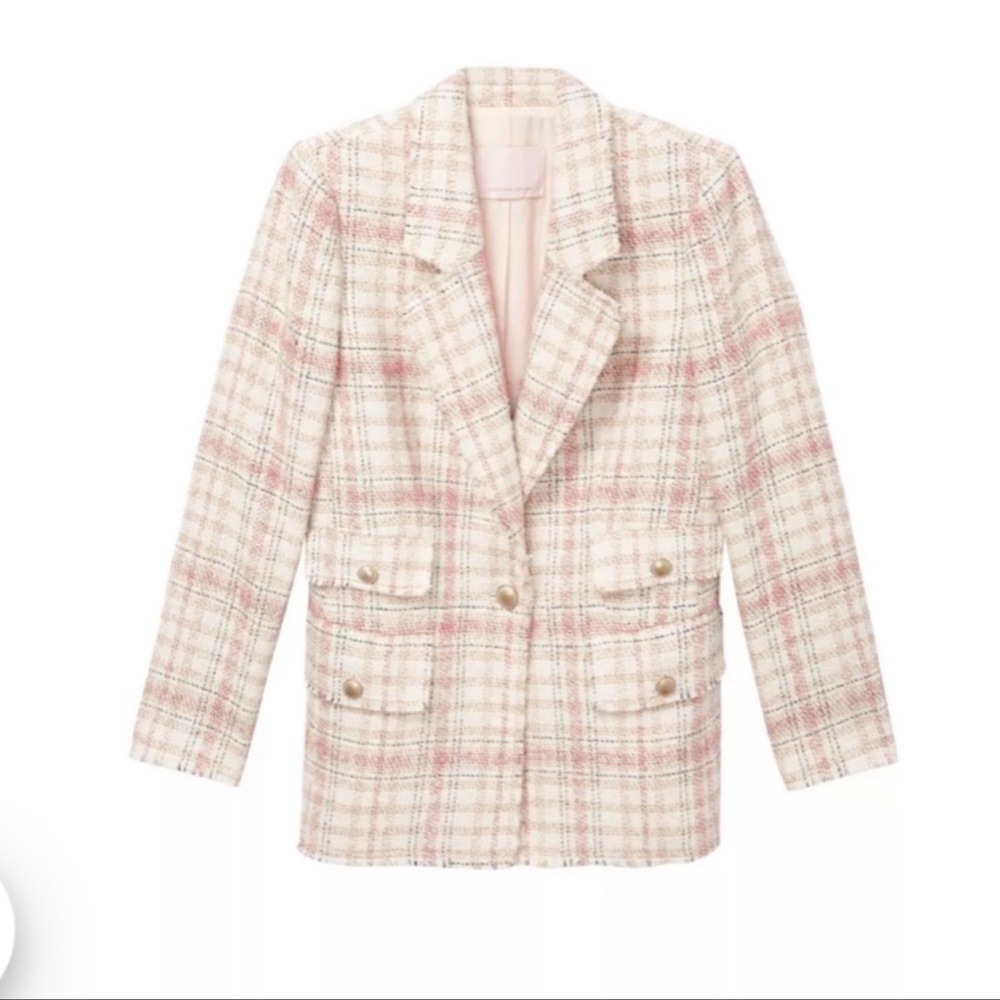 Rebecca Taylor Pink and Cream Tweed Blazer